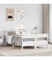 vidaXL Bed Frame without Mattress White 150x200 cm Solid Wood Pine