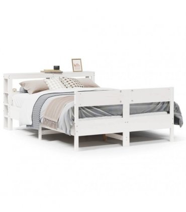 vidaXL Bed Frame without Mattress White 150x200 cm Solid Wood Pine