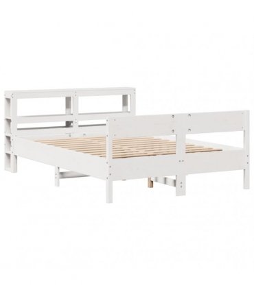 vidaXL Bed Frame without Mattress White 150x200 cm Solid Wood Pine
