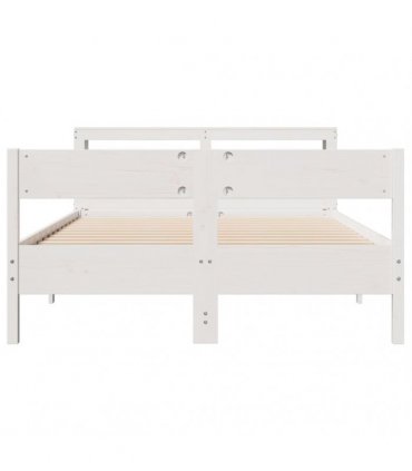 vidaXL Bed Frame without Mattress White 150x200 cm Solid Wood Pine