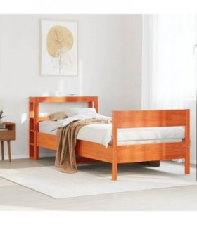 vidaXL Bed Frame without Mattress Wax Brown 75x190 cm Solid Wood Pine