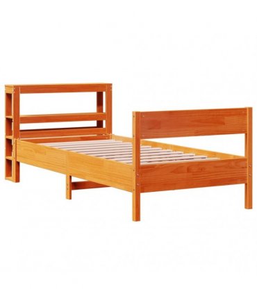 vidaXL Bed Frame without Mattress Wax Brown 75x190 cm Solid Wood Pine