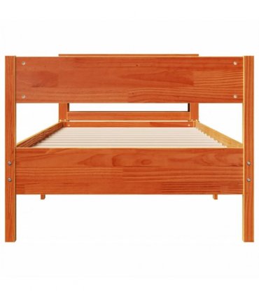 vidaXL Bed Frame without Mattress Wax Brown 75x190 cm Solid Wood Pine