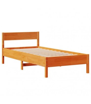vidaXL Bed Frame without Mattress Wax Brown 75x190 cm Solid Wood Pine