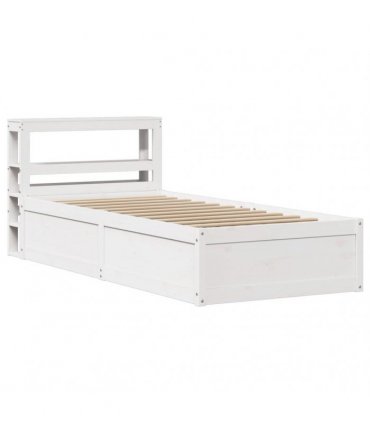 vidaXL Bed Frame with Headboard White 75x190 cm Solid Wood Pine