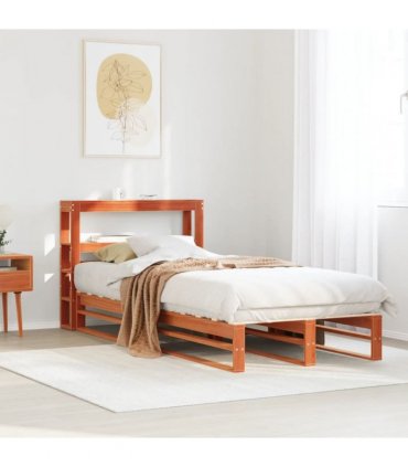 vidaXL Bed Frame without Mattress Wax Brown 100x200 cm Solid Wood Pine