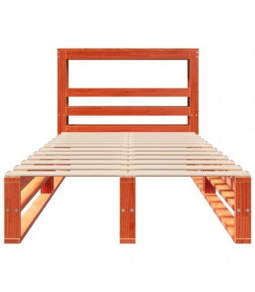 vidaXL Bed Frame without Mattress Wax Brown 100x200 cm Solid Wood Pine