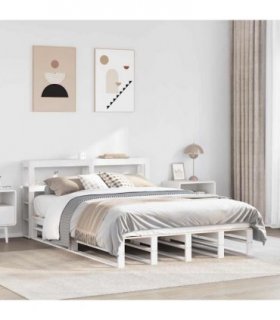 vidaXL Bed Frame without Mattress White 150x200 cm Solid Wood Pine
