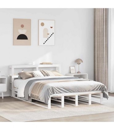 vidaXL Bed Frame without Mattress White 150x200 cm Solid Wood Pine