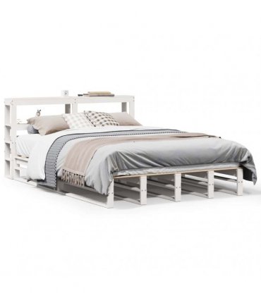 vidaXL Bed Frame without Mattress White 150x200 cm Solid Wood Pine
