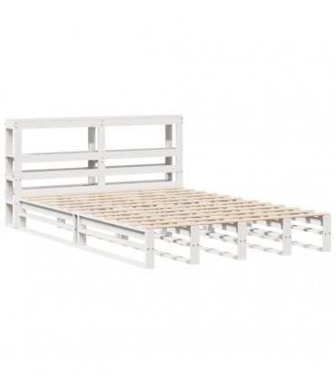 vidaXL Bed Frame without Mattress White 150x200 cm Solid Wood Pine