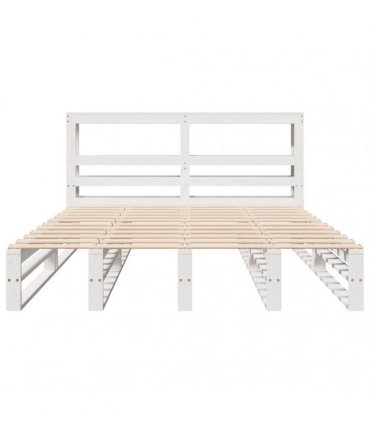 vidaXL Bed Frame without Mattress White 150x200 cm Solid Wood Pine