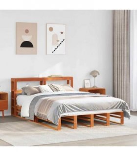 vidaXL Bed Frame without Mattress Wax Brown 160x200 cm Solid Wood Pine