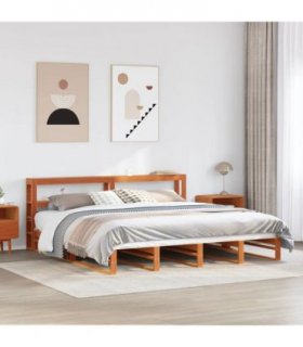 vidaXL Bed Frame without Mattress Wax Brown 180x200 cm Solid Wood Pine