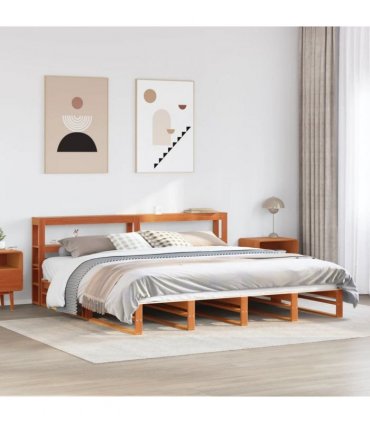 vidaXL Bed Frame without Mattress Wax Brown 180x200 cm Solid Wood Pine