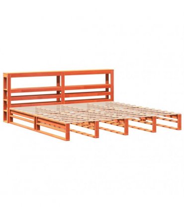 vidaXL Bed Frame without Mattress Wax Brown 180x200 cm Solid Wood Pine