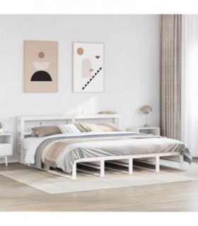 vidaXL Bed Frame without Mattress White 200x200 cm Solid Wood Pine