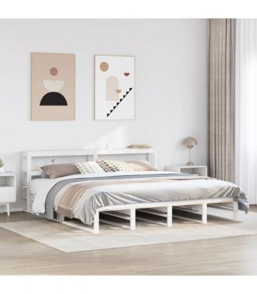 vidaXL Bed Frame without Mattress White 200x200 cm Solid Wood Pine