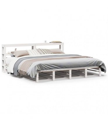 vidaXL Bed Frame without Mattress White 200x200 cm Solid Wood Pine