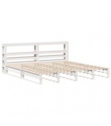 vidaXL Bed Frame without Mattress White 200x200 cm Solid Wood Pine