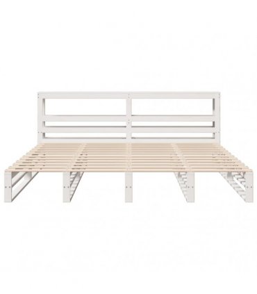 vidaXL Bed Frame without Mattress White 200x200 cm Solid Wood Pine