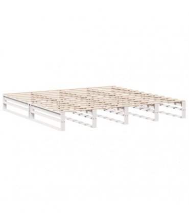 vidaXL Bed Frame without Mattress White 200x200 cm Solid Wood Pine