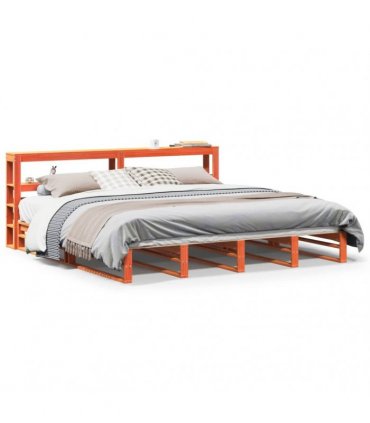 vidaXL Bed Frame without Mattress Wax Brown 200x200 cm Solid Wood Pine