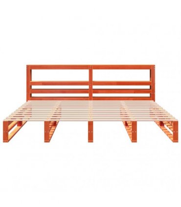 vidaXL Bed Frame without Mattress Wax Brown 200x200 cm Solid Wood Pine
