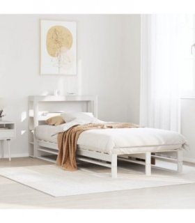 vidaXL Bed Frame without Mattress White 75x190 cm Solid Wood Pine