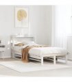 vidaXL Bed Frame without Mattress White 75x190 cm Solid Wood Pine