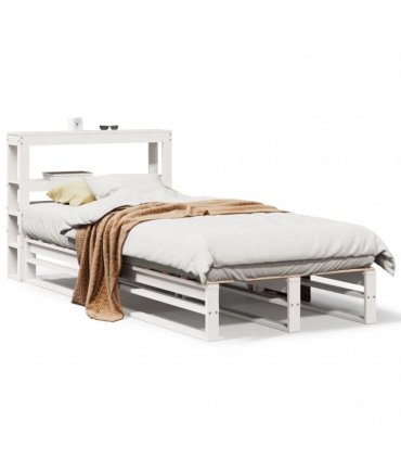 vidaXL Bed Frame without Mattress White 75x190 cm Solid Wood Pine