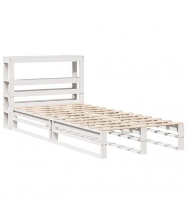 vidaXL Bed Frame without Mattress White 75x190 cm Solid Wood Pine