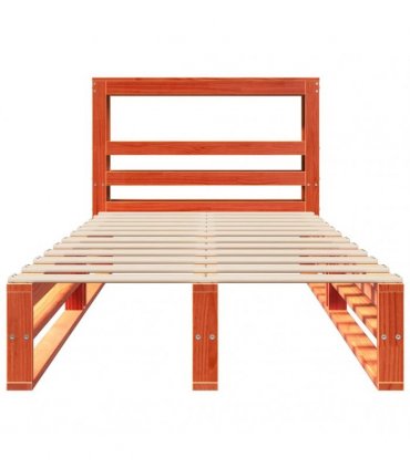 vidaXL Bed Frame without Mattress Wax Brown 75x190 cm Solid Wood Pine