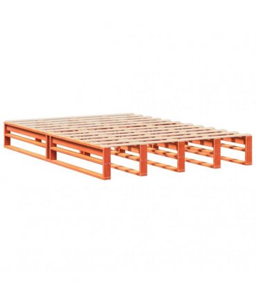 vidaXL Bed Frame without Mattress Wax Brown 135x190 cm Solid Wood Pine