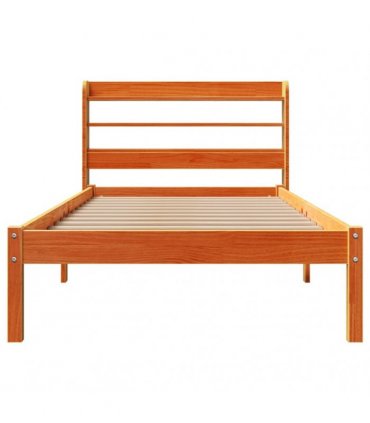 vidaXL Bed Frame with Headboard without Mattress Wax Brown 100x200 cm