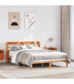 vidaXL Bed Frame with Headboard without Mattress Wax Brown 150x200 cm