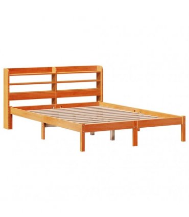 vidaXL Bed Frame with Headboard without Mattress Wax Brown 150x200 cm