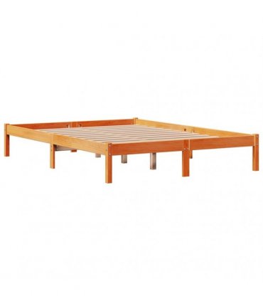 vidaXL Bed Frame with Headboard without Mattress Wax Brown 150x200 cm