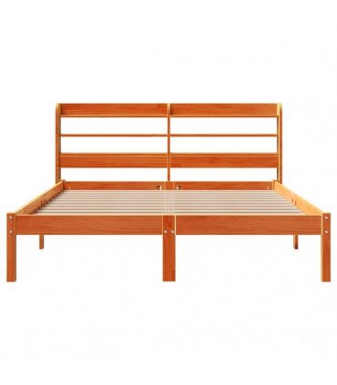 vidaXL Bed Frame with Headboard without Mattress Wax Brown 150x200 cm