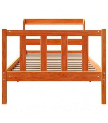 vidaXL Bed Frame with Headboard without Mattress Wax Brown 100x200 cm