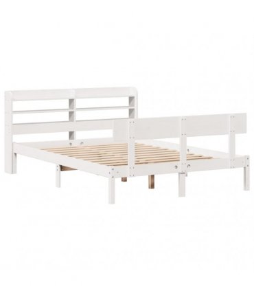 vidaXL Bed Frame without Mattress White 135x190 cm Solid Wood Pine