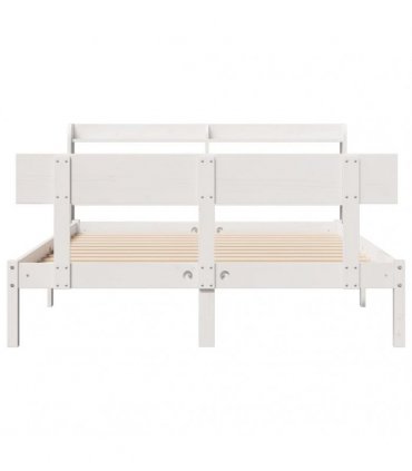 vidaXL Bed Frame without Mattress White 135x190 cm Solid Wood Pine