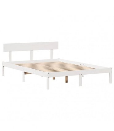 vidaXL Bed Frame without Mattress White 135x190 cm Solid Wood Pine