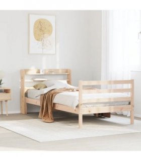 vidaXL Bed Frame with Headboard without Mattress 100x200 cm