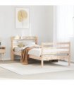 vidaXL Bed Frame with Headboard without Mattress 100x200 cm