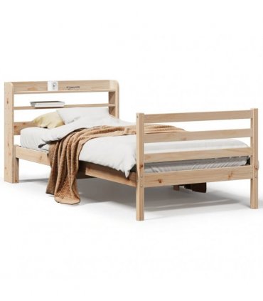 vidaXL Bed Frame with Headboard without Mattress 100x200 cm