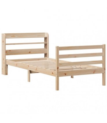 vidaXL Bed Frame with Headboard without Mattress 100x200 cm