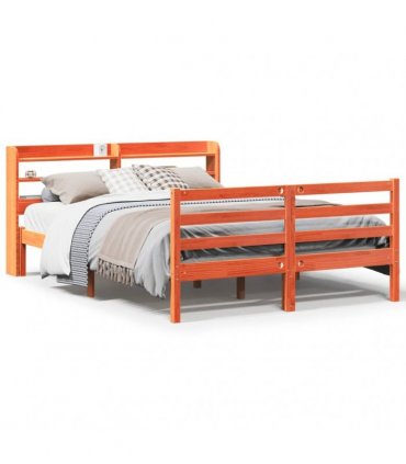 vidaXL Bed Frame without Mattress Wax Brown 150x200 cm Solid Wood Pine