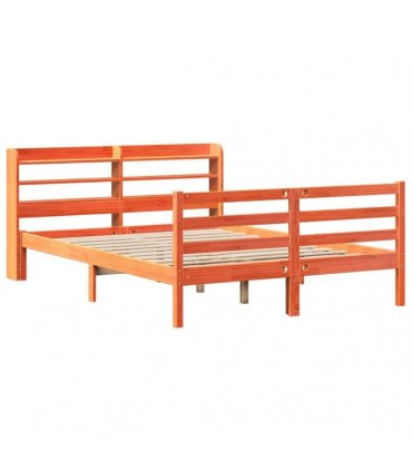 vidaXL Bed Frame without Mattress Wax Brown 150x200 cm Solid Wood Pine
