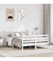 vidaXL Bed Frame with Headboard without Mattress White 150x200 cm